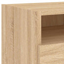 sengeborde 2 stk. med LED-lys 40x39x37 cm sonoma-eg