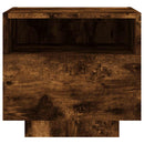sengeborde 2 stk. med LED-lys 40x39x37 cm røget egetræsfarve