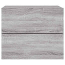væghængt sengebord med LED-lys grå sonoma-eg