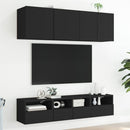 væghængte tv-borde 2 stk. 40x30x30 cm konstrueret træ sort