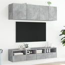 væghængte tv-borde 2 stk. 40x30x30 cm konstrueret træ betongrå
