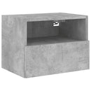 væghængte tv-borde 2 stk. 40x30x30 cm konstrueret træ betongrå