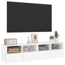 væghængte tv-borde 2 stk. 60x30x30 cm konstrueret træ hvid