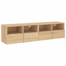 væghængte tv-borde 2 stk. 60x30x30 cm konstrueret træ sonoma-eg