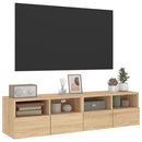 væghængte tv-borde 2 stk. 60x30x30 cm konstrueret træ sonoma-eg