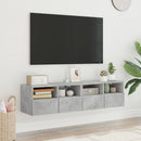 væghængte tv-borde 2 stk. 60x30x30 cm konstrueret træ betongrå