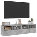 væghængte tv-borde 2 stk. 60x30x30 cm konstrueret træ betongrå