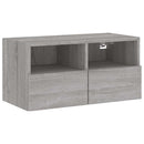 væghængt tv-bord 60x30x30 cm konstrueret træ grå sonoma-eg