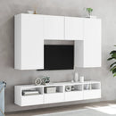 væghængt tv-bord 80x30x30 cm konstrueret træ hvid