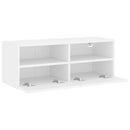 væghængt tv-bord 80x30x30 cm konstrueret træ hvid
