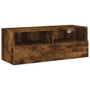 væghængt tv-bord 80x30x30 cm konstrueret træ røget sonoma-eg