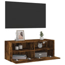 væghængt tv-bord 80x30x30 cm konstrueret træ røget sonoma-eg