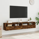 tv-borde til væg 2 stk. 80x30x30 cm konstrueret træ røget eg