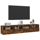 tv-borde til væg 2 stk. 80x30x30 cm konstrueret træ røget eg