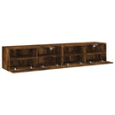 tv-borde til væg 2 stk. 80x30x30 cm konstrueret træ røget eg