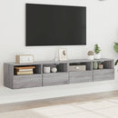 tv-borde 2 stk. til væg 80x30x30 cm konstrueret træ grå sonoma