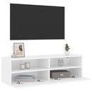 væghængt tv-bord 100x30x30 cm konstrueret træ hvid