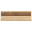 væghængt tv-bord 100x30x30 cm konstrueret træ sonoma-eg