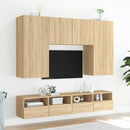 væghængt tv-bord 2 stk. 100x30x30 cm konstrueret træ sonoma-eg