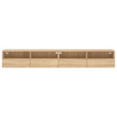 væghængt tv-bord 2 stk. 100x30x30 cm konstrueret træ sonoma-eg