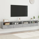 væghængte tv-borde 2 stk. 100x30x30 cm konstrueret træ betongrå