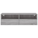 væghængt tv-bord 100x30x30 cm konstrueret træ grå sonoma-eg