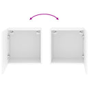 væghængt tv-bord 40,5x30x40 cm konstrueret træ hvid