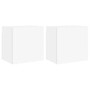 væghængte tv-borde 2 stk. 40,5x30x40 cm konstrueret træ hvid