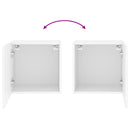 væghængte tv-borde 2 stk. 40,5x30x40 cm konstrueret træ hvid
