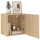 væghængt tv-bord 40,5x30x40 cm konstrueret træ sonoma-eg