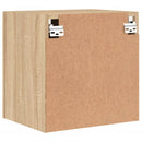 væghængt tv-bord 40,5x30x40 cm konstrueret træ sonoma-eg