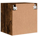 væghængt tv-bord 40,5x30x40 cm konstrueret træ røget egetræ