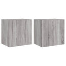 tv-bord til væg 2 stk. 40,5x30x40 cm konstrueret træ grå sonoma