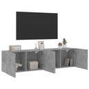 væghængte tv-borde 2 stk. 80x30x41 cm betongrå