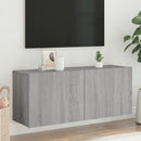 væghængt tv-bord 100x30x41 cm grå sonoma-eg