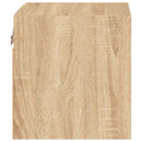 væghængt tv-bord med LED-lys 30x28,5x30 cm sonoma-eg