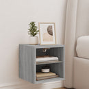 væghængt tv-bord med LED-lys 30x28,5x30 cm grå sonoma-eg
