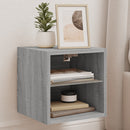 væghængte tv-borde 2 stk. med LED-lys 30x28,5x30 cm grå sonoma