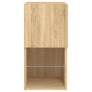 tv-borde med LED-lys 2 stk. 30,5x30x60 cm sonoma-eg