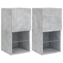 tv-borde med LED-lys 2 stk. 30,5x30x60 cm betongrå