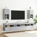 tv-borde med LED-lys 2 stk. 30,5x30x60 cm betongrå