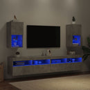 tv-borde med LED-lys 2 stk. 30,5x30x60 cm betongrå