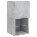 tv-borde med LED-lys 2 stk. 30,5x30x60 cm betongrå