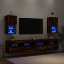 tv-borde med LED-lys 2 stk. 30,5x30x60 cm røget egetræsfarve