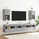 tv-bord med LED-lys 30,5x30x60 cm grå sonoma-eg