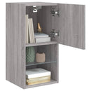 tv-borde 2 stk. med LED-lys 30,5x30x60 cm grå sonoma-eg