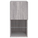 tv-borde 2 stk. med LED-lys 30,5x30x60 cm grå sonoma-eg