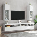 tv-bord med LED-lys 30,5x30x90 cm hvid