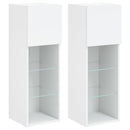 tv-borde 2 stk. med LED-lys 30,5x30x90 cm hvid