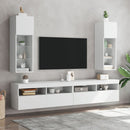 tv-borde 2 stk. med LED-lys 30,5x30x90 cm hvid